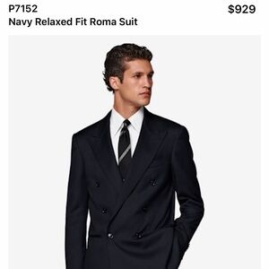 Suitsupply Navy Low Double Breasted Suit
